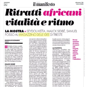 Ritratti africani articolo de il Manifesto