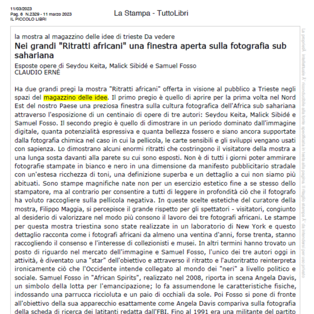 Ritratti africani - articolo TuttoLibri La Stampa